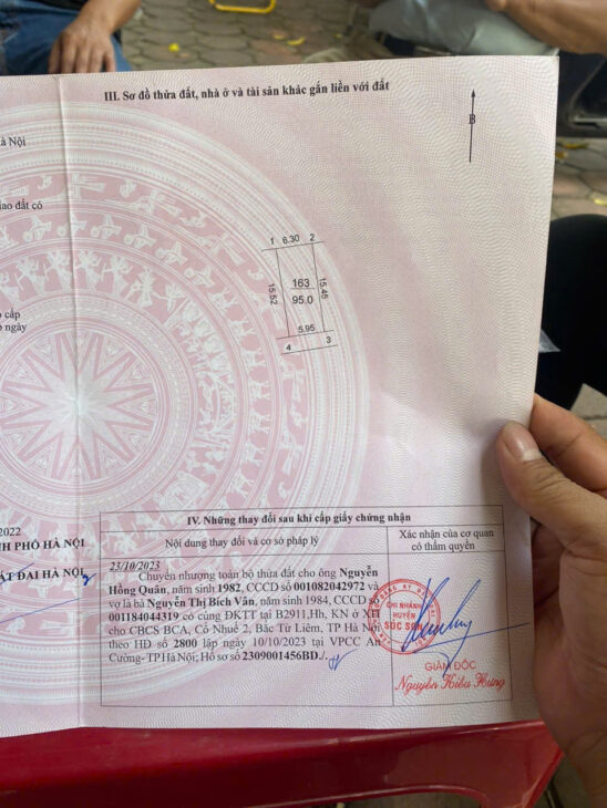 ĐẤT 95M2 ĐẤT TẠI HƯƠNG ĐÌNH ĐÔNG, MAI ĐÌNH, SÓC SƠN. FULL THỔ CƯ. GIÁ 2,65 TỶ.