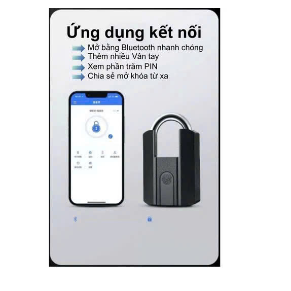 Ổ khóa vân tay JIALOCK chống cắt , điều khiển từ xa Bluetooth, Khóa thông minh chống nước