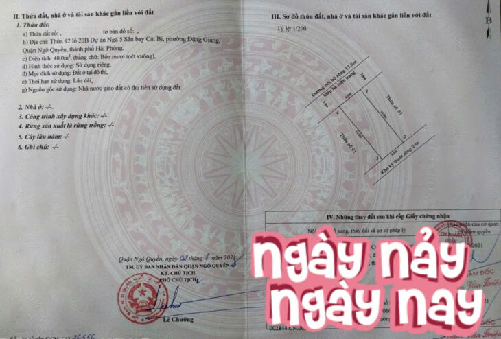 Đất lô 20 Lê Hồng Phong, DT 40m, Tây Bắc – Giá 115 tr/m – sau BigC