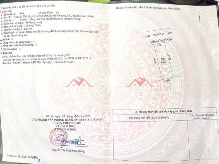 SIÊU PHẨM GIÁ 3,660 TỶ ĐẤT TAAIJ TT CHÚC SƠN-CHƯƠNG MỸ D/T:64,6M