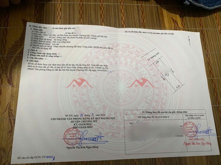 SIÊU PHẨM GIÁ 1,5 TỶ ĐẤT TẠI PHÚ NAM AN-CHƯƠNG MỸ D/T:63,3M