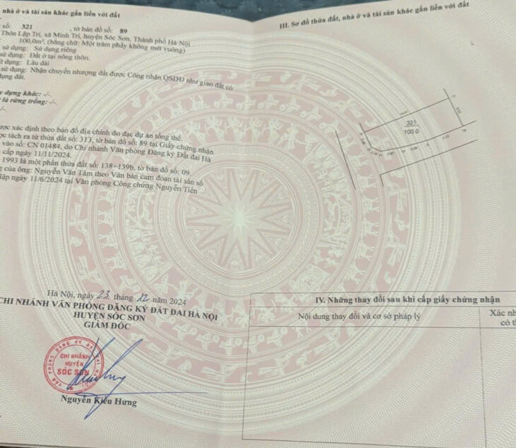 BÁN LÔ GÓC 100M2 TẠI LẬP TRÍ, MINH TRÍ, SÓC SƠN. GIÁ 20TR