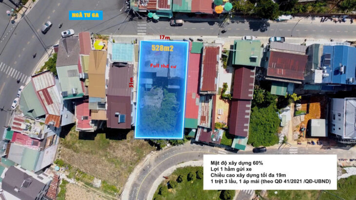 BÁN 528 m2 ĐẤT GẦN GA ĐÀ LẠT