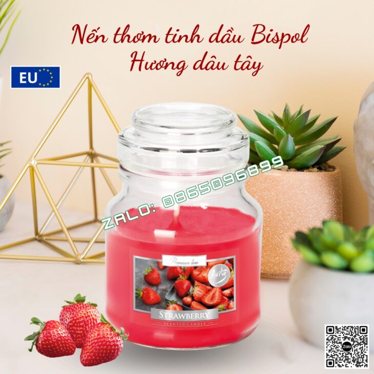 Hũ nến thơm cao cấp nhập khẩu Châu Âu BISPOL 120g, thơm phòng, thư giãn, hỗ trợ khử mùi