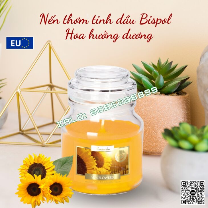 Hũ nến thơm cao cấp nhập khẩu Châu Âu BISPOL 120g, thơm phòng, thư giãn, hỗ trợ khử mùi