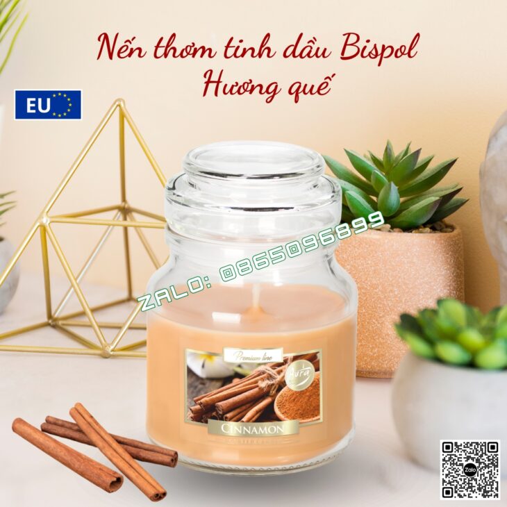 Hũ nến thơm cao cấp nhập khẩu Châu Âu BISPOL 120g, thơm phòng, thư giãn, hỗ trợ khử mùi
