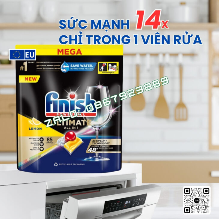 VIÊN RỬA BÁT HÀNG CHÍNH HÃNG CHÂU ÂU FINISH ULTIMATE ALL IN 1 – PHIÊN BẢN CAO CẤP SỨC MẠNH 14X
