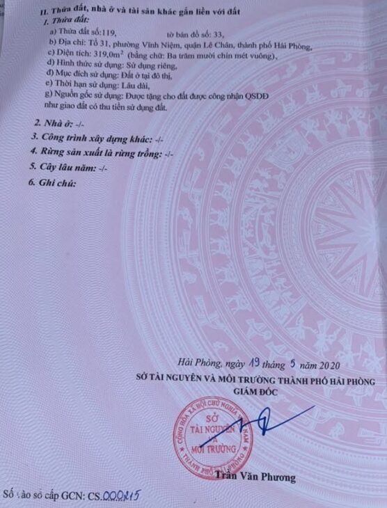 Đất mặt đường tuyến 2 Võ Nguyên Giáp, 319m, ngang 9m, đường 15m siêu rộng, GIá 68 tr/m