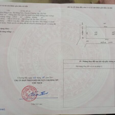 Cc gửi bán 239m2, chỉ 1x tr/m2, tại Đông Sơn, Chương Mỹ, Hà Nội, lô góc 3 thoáng, ô tô, giáp QL6