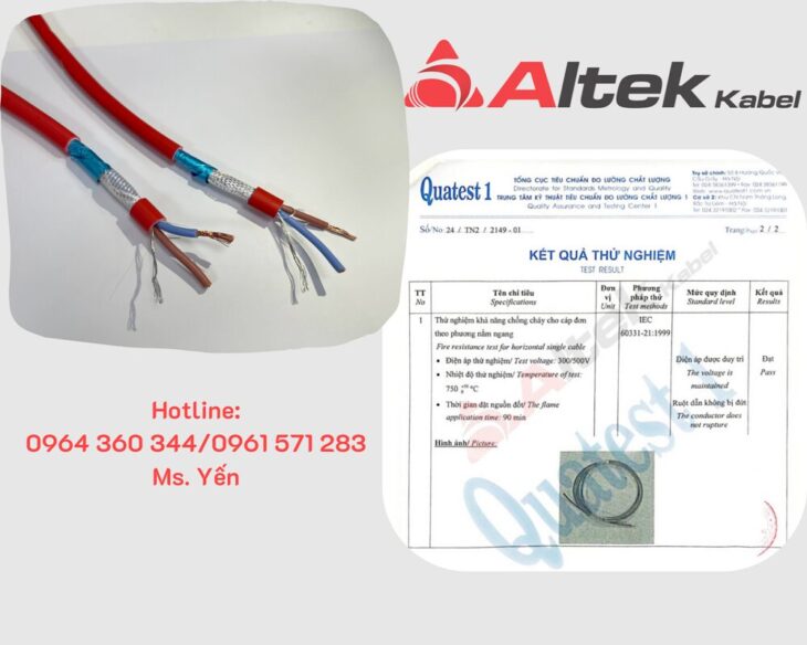 Cáp tín hiệu, chống cháy, chống nhiễu, lõi xoắn Altek Kabel (vỏ đỏ – LSZH)