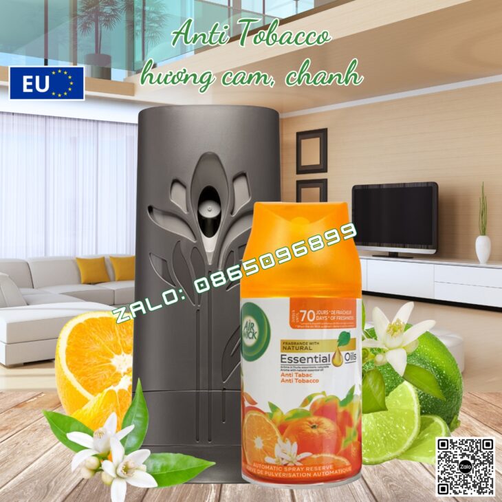 BỘ TINH DẦU XỊT TỰ ĐỘNG AIR WICK 250ML NHẬP KHẨU CHÂU ÂU, THƠM PHÒNG, HỖ TRỢ KHỬ MÙI, THƯ GIÃN