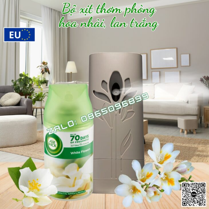 BỘ TINH DẦU XỊT TỰ ĐỘNG AIR WICK 250ML NHẬP KHẨU CHÂU ÂU, THƠM PHÒNG, HỖ TRỢ KHỬ MÙI, THƯ GIÃN