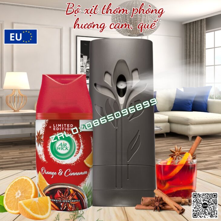 BỘ TINH DẦU XỊT TỰ ĐỘNG AIR WICK 250ML NHẬP KHẨU CHÂU ÂU, THƠM PHÒNG, HỖ TRỢ KHỬ MÙI, THƯ GIÃN