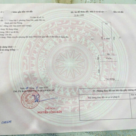 Bán đất tái định cư Nam Hải 2, Hải An, Hải Phòng