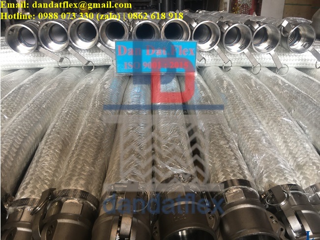 Ống nối mềm inox, khớp nối mềm inox nối ren, ống thủy lực, dây tuy ô thủy lực, ống mềm cao su