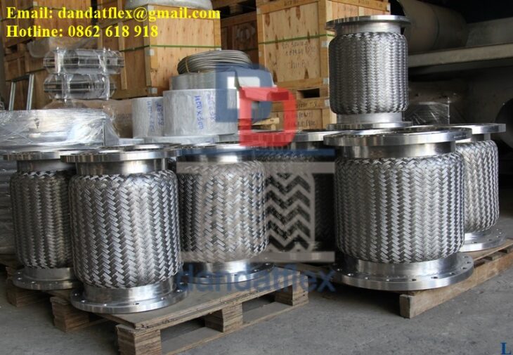Khớp nối chống rung, khớp chống rung máy bơm, khớp nối mềm inox mặt bích, khop noi mem inox