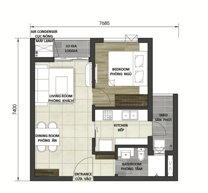 BÁN GẤP D-HOMME Q6 căn 1PN chỉ 3.55ty – Không phát sinh