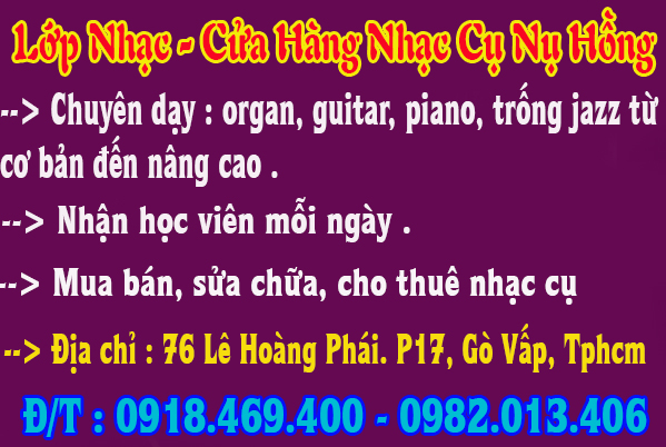Học đàn organ tại lớp nhạc nụ hồng gò vấp, tphcm, học organ ( căn bản, nâng cao )