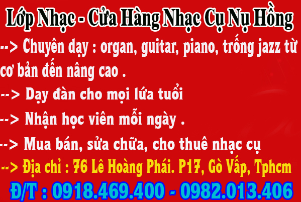 Học đàn organ tại lớp nhạc nụ hồng gò vấp, tphcm, học organ ( căn bản, nâng cao )