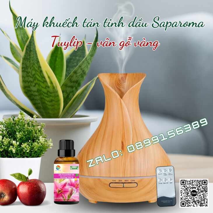 (TẶNG TINH DẦU) Máy khuếch tán tinh dầu phun sương Saparoma Led 7 màu, thơm phòng, hỗ trợ khử mùi