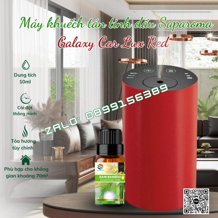 MÁY KHUẾCH TẠO HƯƠNG THƠM SAPAROMA GALAXY CAR, PIN TÍCH ĐIỆN, PHUN TINH DẦU TRỰC TIẾP, KHỬ MÙI Ô TÔ