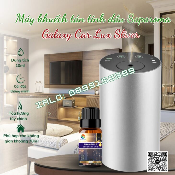 MÁY KHUẾCH TẠO HƯƠNG THƠM SAPAROMA GALAXY CAR, PIN TÍCH ĐIỆN, PHUN TINH DẦU TRỰC TIẾP, KHỬ MÙI Ô TÔ