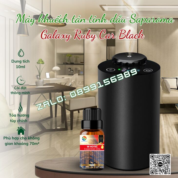 MÁY KHUẾCH TẠO HƯƠNG THƠM SAPAROMA GALAXY CAR, PIN TÍCH ĐIỆN, PHUN TINH DẦU TRỰC TIẾP, KHỬ MÙI Ô TÔ