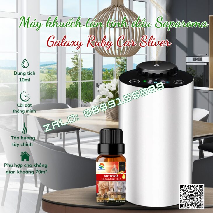 MÁY KHUẾCH TẠO HƯƠNG THƠM SAPAROMA GALAXY CAR, PIN TÍCH ĐIỆN, PHUN TINH DẦU TRỰC TIẾP, KHỬ MÙI Ô TÔ