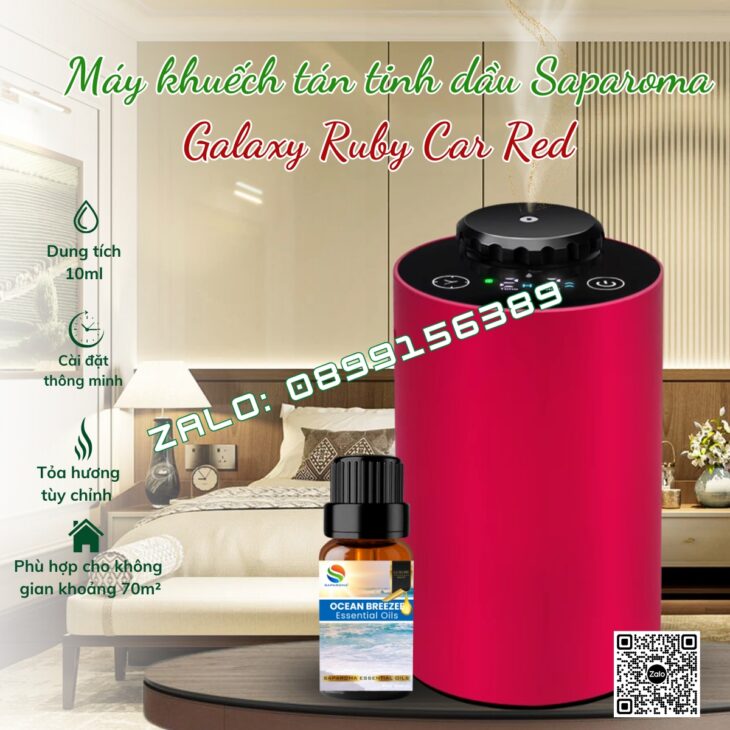 MÁY KHUẾCH TẠO HƯƠNG THƠM SAPAROMA GALAXY CAR, PIN TÍCH ĐIỆN, PHUN TINH DẦU TRỰC TIẾP, KHỬ MÙI Ô TÔ