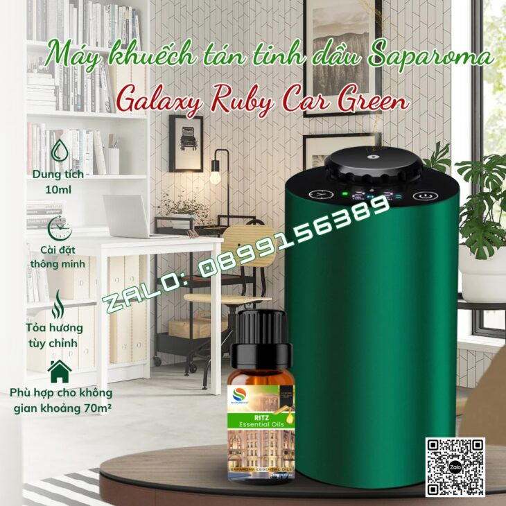 MÁY KHUẾCH TẠO HƯƠNG THƠM SAPAROMA GALAXY CAR, PIN TÍCH ĐIỆN, PHUN TINH DẦU TRỰC TIẾP, KHỬ MÙI Ô TÔ