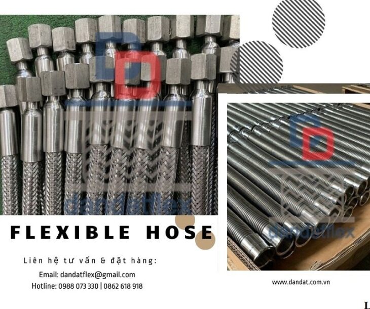 Ống nối mềm inox, khớp nối mềm inox nối ren, ống thủy lực, dây tuy ô thủy lực, ống mềm cao su