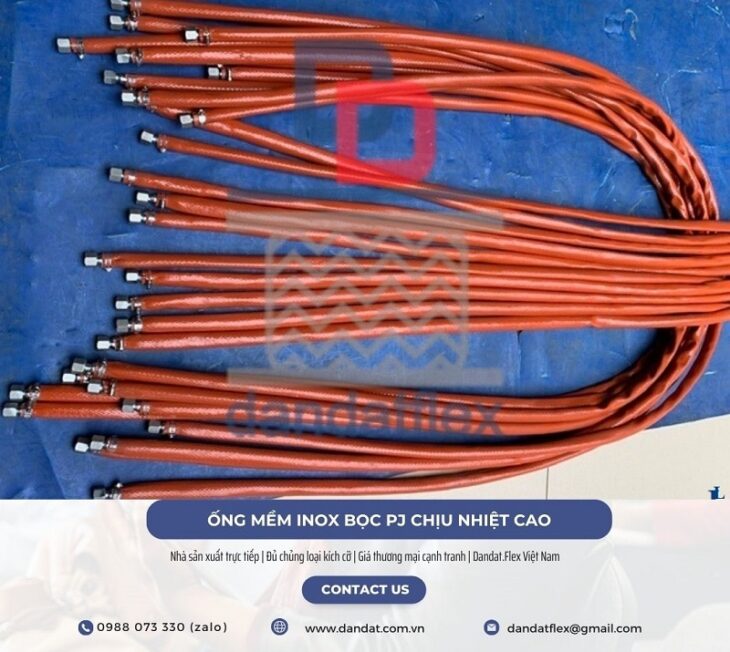 Ống nối mềm inox, khớp nối mềm inox nối ren, ống thủy lực, dây tuy ô thủy lực, ống mềm cao su