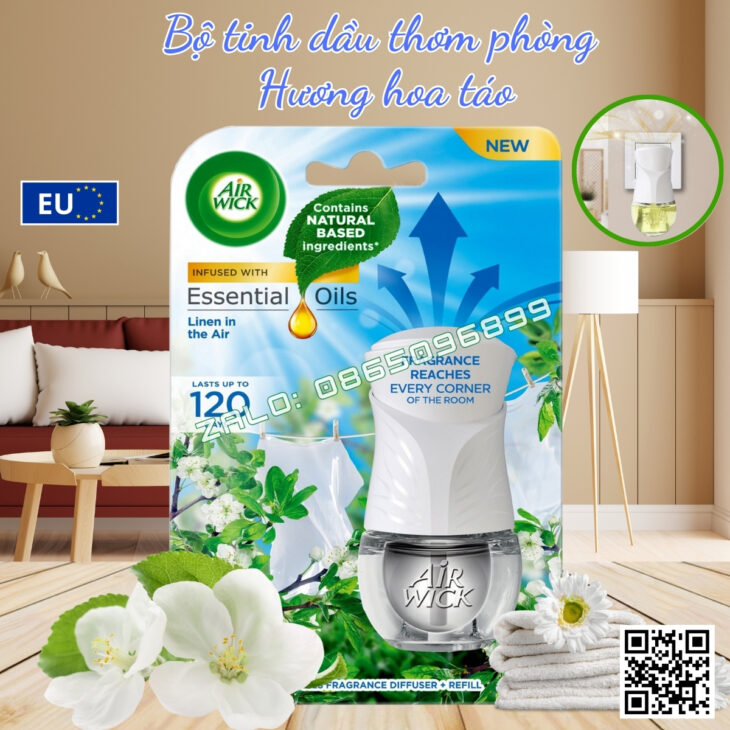 Bộ khuếch tán tinh dầu thiên nhiên Air Wick 19ml chính hãng nhập khẩu EU, thơm phòng, hỗ trợ khử mùi