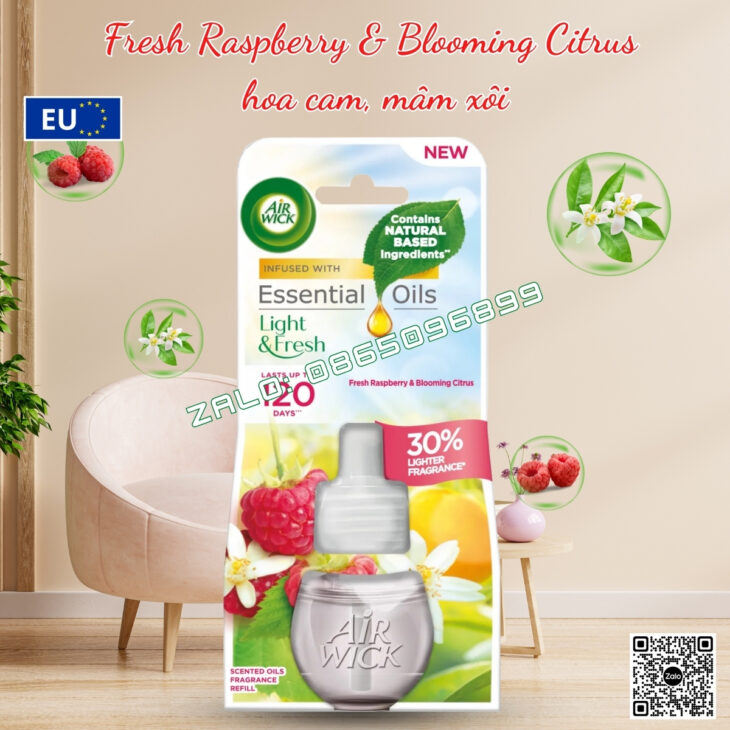 Lọ tinh dầu thiên nhiên Air Wick 19ml, thơm phòng, hỗ trợ khử mùi, nhập khẩu chính hãng Châu Âu