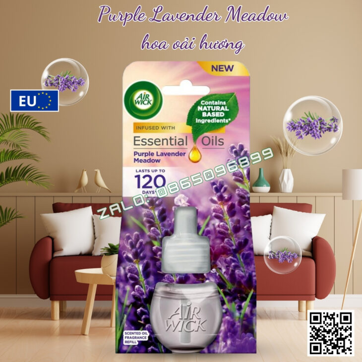 Lọ tinh dầu thiên nhiên Air Wick 19ml, thơm phòng, hỗ trợ khử mùi, nhập khẩu chính hãng Châu Âu