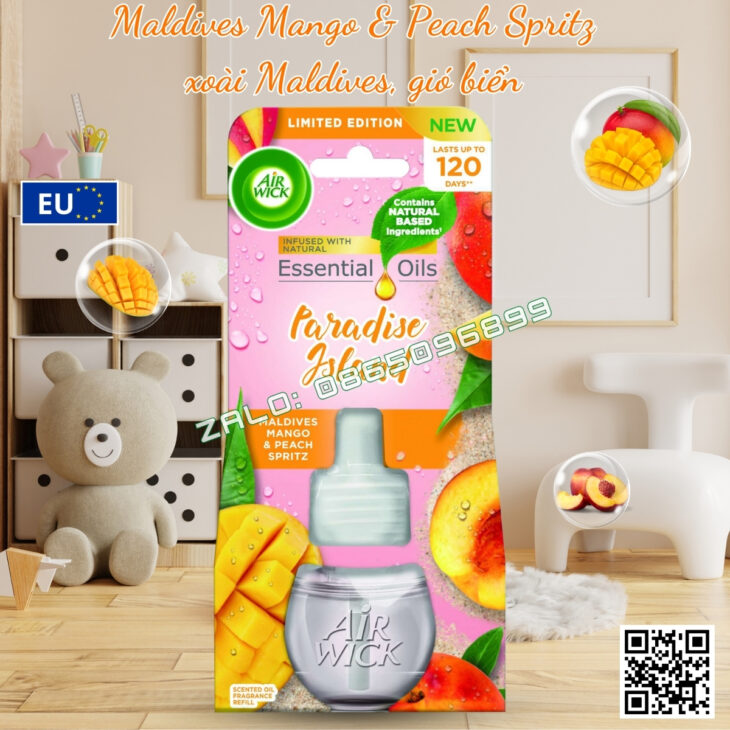 Lọ tinh dầu thiên nhiên Air Wick 19ml, thơm phòng, hỗ trợ khử mùi, nhập khẩu chính hãng Châu Âu