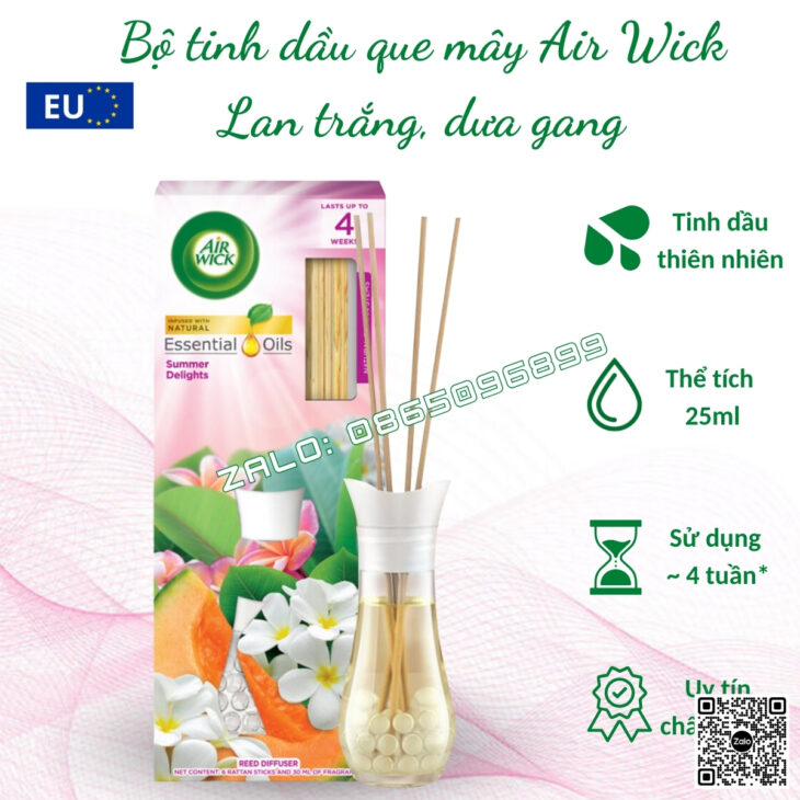 BỘ KHUẾCH TÁN QUE MÂY TINH DẦU CAO CẤP BARTEK 100ml, thơm phòng, hỗ trợ khử mùi, hàng chính hãng