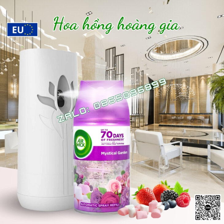 BỘ XỊT TINH DẦU TỰ ĐỘNG AIR WICK 250ML, HỖ TRỢ KHỬ MÙI, THƠM PHÒNG, NHẬP KHẨU CHÂU ÂU CHÍNH HÃNG