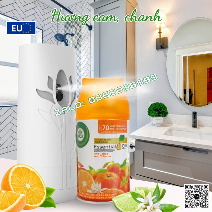 BỘ XỊT TINH DẦU TỰ ĐỘNG AIR WICK 250ML, HỖ TRỢ KHỬ MÙI, THƠM PHÒNG, NHẬP KHẨU CHÂU ÂU CHÍNH HÃNG