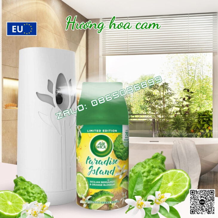 BỘ XỊT TINH DẦU TỰ ĐỘNG AIR WICK 250ML, HỖ TRỢ KHỬ MÙI, THƠM PHÒNG, NHẬP KHẨU CHÂU ÂU CHÍNH HÃNG