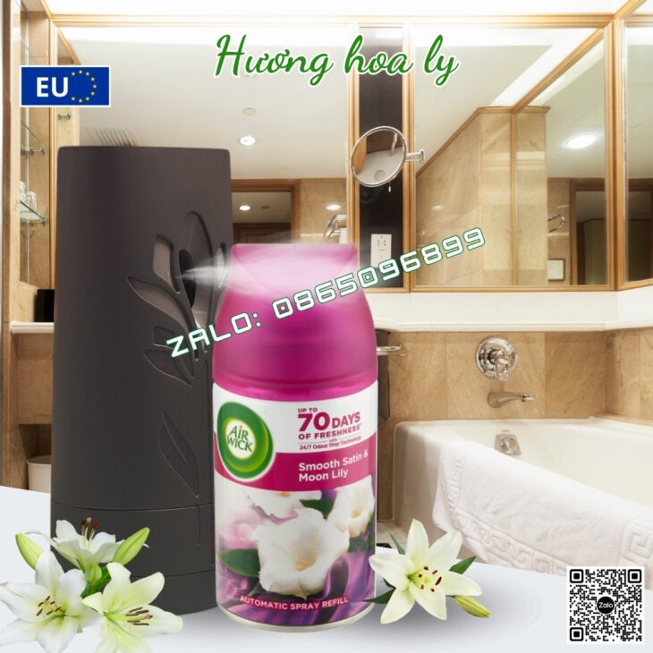 BỘ XỊT TINH DẦU TỰ ĐỘNG AIR WICK 250ML, HỖ TRỢ KHỬ MÙI, THƠM PHÒNG, NHẬP KHẨU CHÂU ÂU CHÍNH HÃNG
