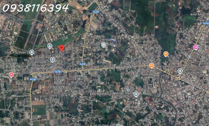 Cần bán gấp 2 mảnh đất thổ cư ngay gần đường Cách Mạng Tháng 8, trung tâm TP. Tây Ninh. Giá chỉ