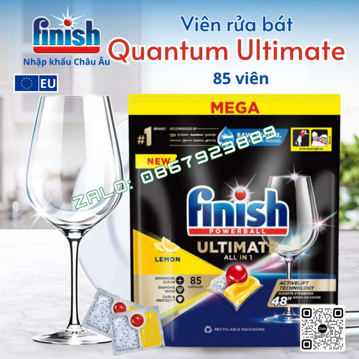 VIÊN RỬA BÁT FINISH NHẬP KHẨU CHÂU ÂU CHÍNH HÃNG, UY TÍN, CHẤT LƯỢNG