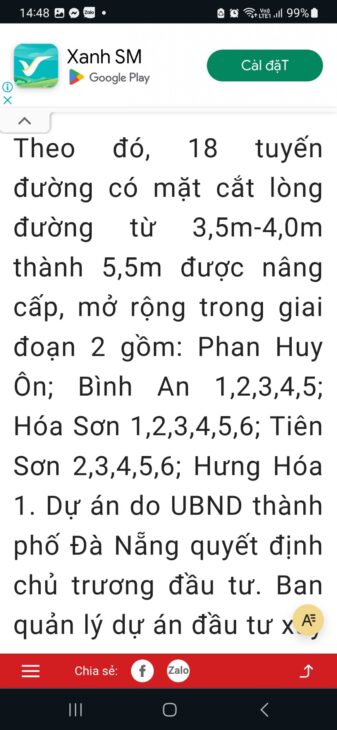 NHÀ 3 TẦNG SÁT SÔNG ĐƯỜNG HÓA SƠN 3 NGỦ 66M2 GIÁ 4.5 TY – SẮP LÊN ĐƯỜNG 5.5M