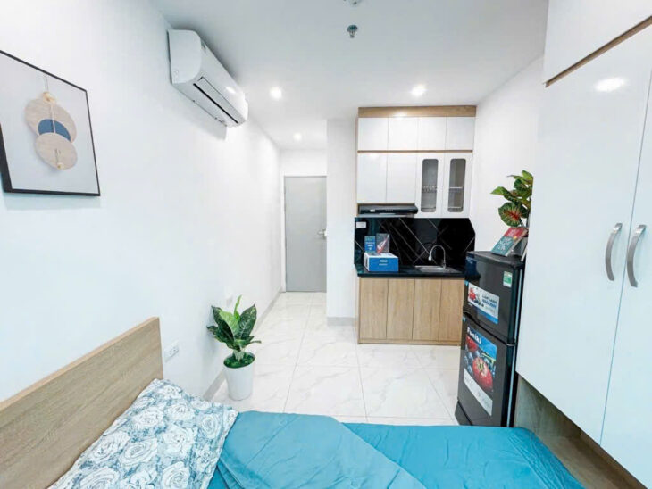 Căn hộ dịch vụ đẹp, giá rẻ tại Kim Giang, Hoàng Mai – 65m2 x 7 tầng, mặt tiền hơn 5m, 18 phòng kép