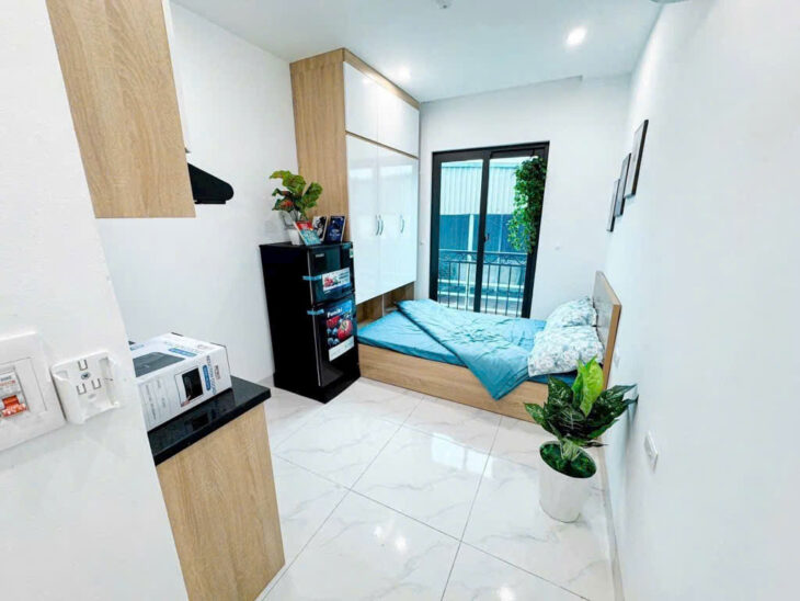 Căn hộ dịch vụ đẹp, giá rẻ tại Kim Giang, Hoàng Mai – 65m2 x 7 tầng, mặt tiền hơn 5m, 18 phòng kép