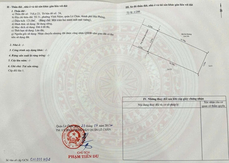 Bán đất 121m xây biệt thự, đường 12m khu phân lô 788 Thiên Lôi, Lê Chân