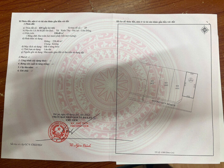 Chính Chủ Bán Đất 100%THỔ CƯ 2 Mặt Tiền – Lô A6 – KDC ĐA QUÝ – Đường Đa Quý, Xã Xuân Thọ, TP. Đà