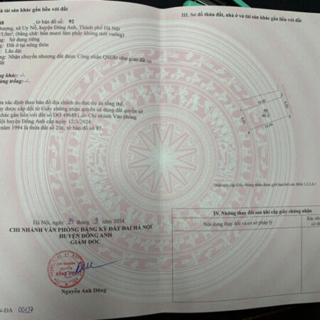 ĐẤT ĐẸP – GIÁ TỐT – Vị Trí Đắc Địa Tại Xóm Thượng, Xã Uy Nỗ, Huyện Đông Anh, Thành phố Hà Nội