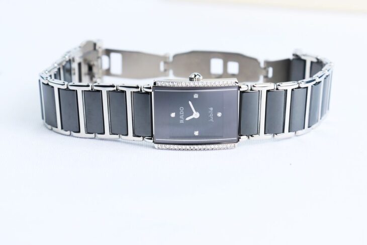 ĐH Nữ : Rado Integral Jubile R204307, Đá Ceramic, Niềng & cọc số Full Kim Cương, Siêu Đẹp.